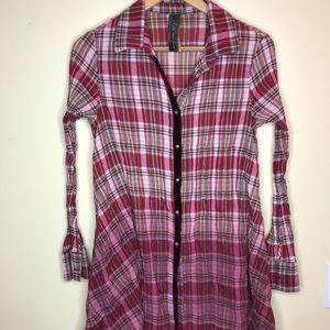 Red plaid button up